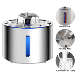 aquaglow stainless steel automatic pet water fountain