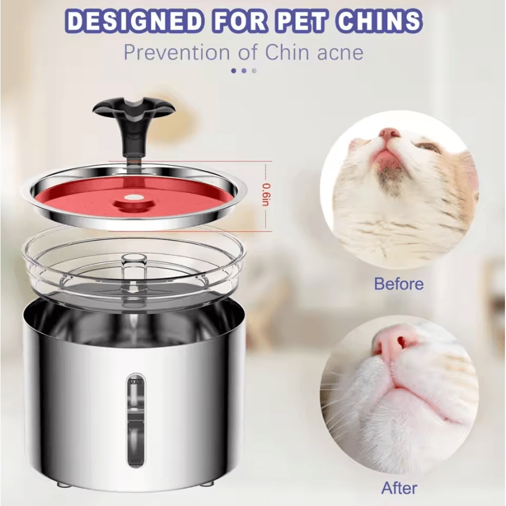 AquaGlow Stainless Steel Automatic Pet Water Fountain 2