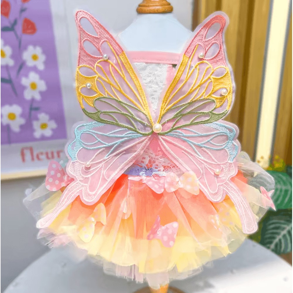 Butterfly Princess Pet Dress For Cats Small Dogs 3