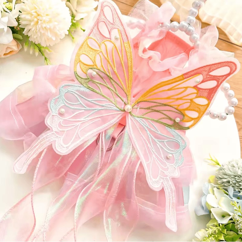 Butterfly Princess Pet Dress For Cats Small Dogs 4