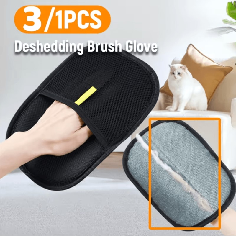 FurEase Deshedding Grooming Glove For Cats Dogs 0