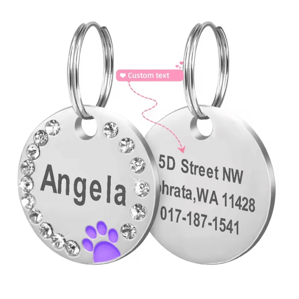 DiamondTag Personalized Stainless Steel Pet ID Pendant 2
