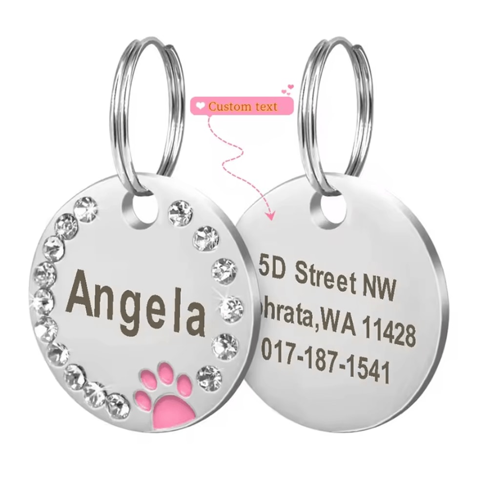 DiamondTag Personalized Stainless Steel Pet ID Pendant 3