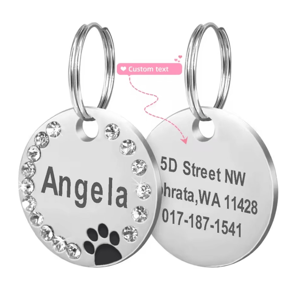 DiamondTag Personalized Stainless Steel Pet ID Pendant 4