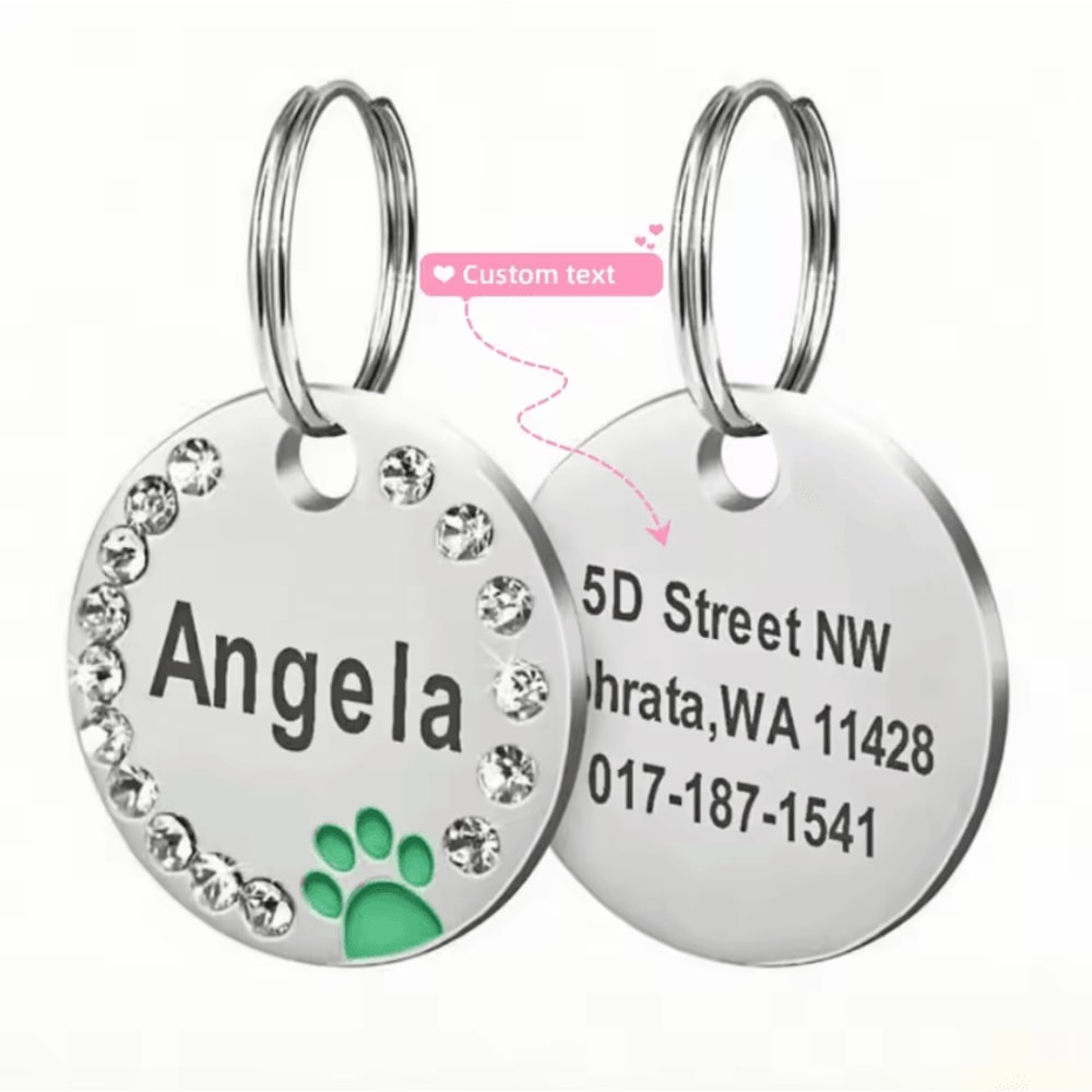 DiamondTag Personalized Stainless Steel Pet ID Pendant 5