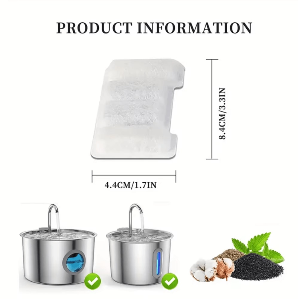AquaPure Activated Carbon Water Fountain Filter Refills 1