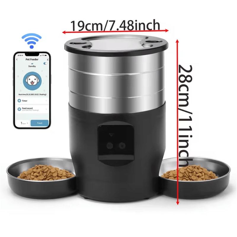 SmartServe WiFi Automatic Pet Feeder With Dual Stainless Steel Bowls 1