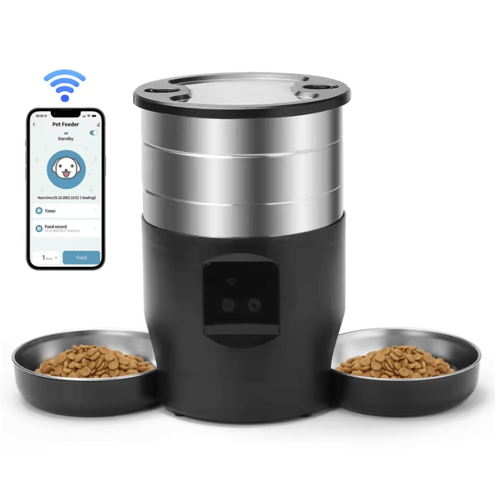 SmartServe WiFi Automatic Pet Feeder With Dual Stainless Steel Bowls 7