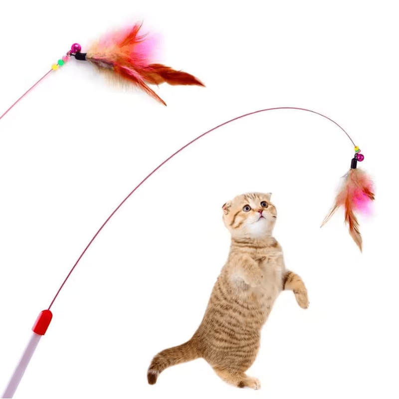 FeatherFlex Interactive Cat Wand Toy With Bell 0