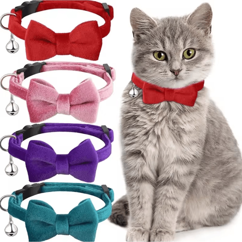 Charming Bell Bow Adjustable Cat Collar 0