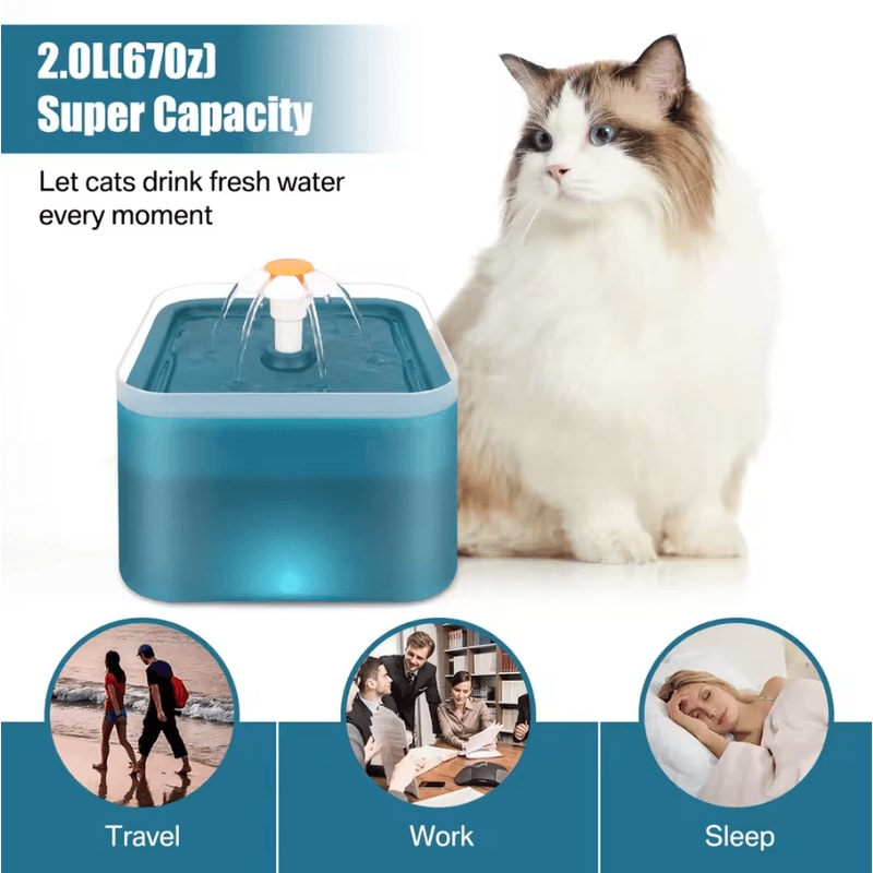PureFlow UltraSilent Pet Water Fountain With LED Light 3
