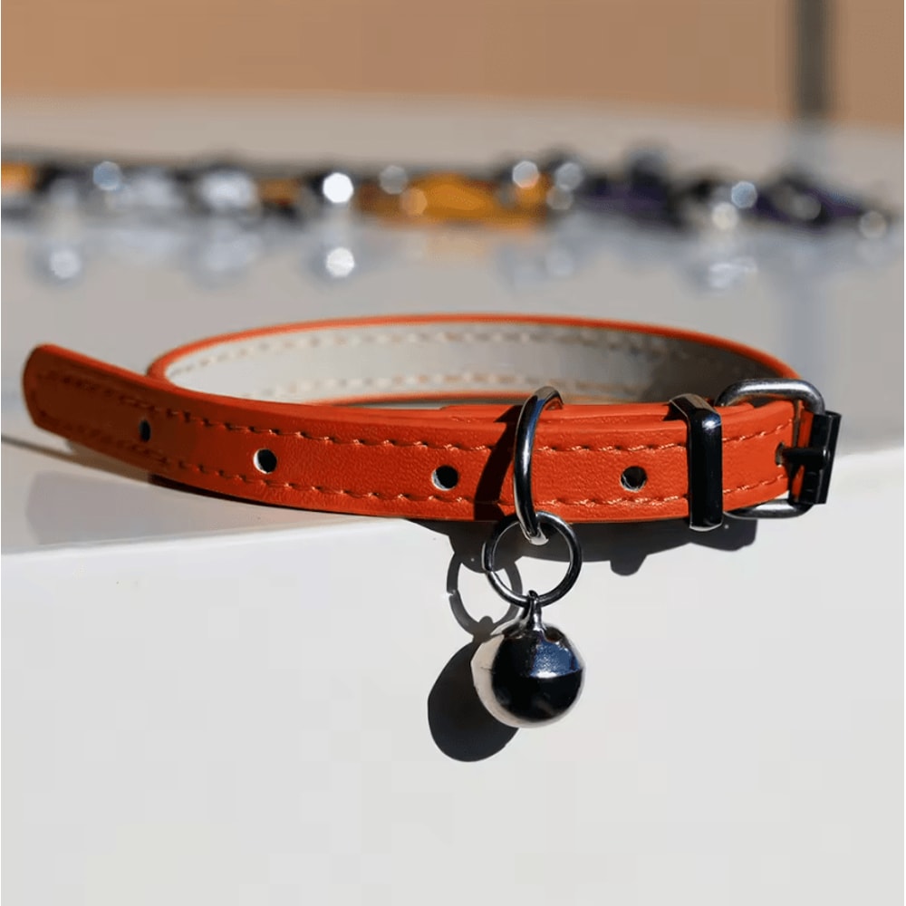 LuxePaw Adjustable PU Leather Pet Collar 0
