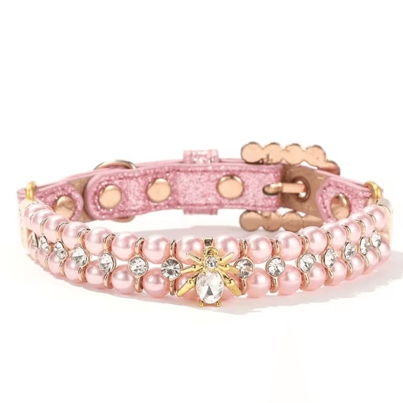 Princess Pearl Rhinestone Pet Collar For Cats Small Dogs 3