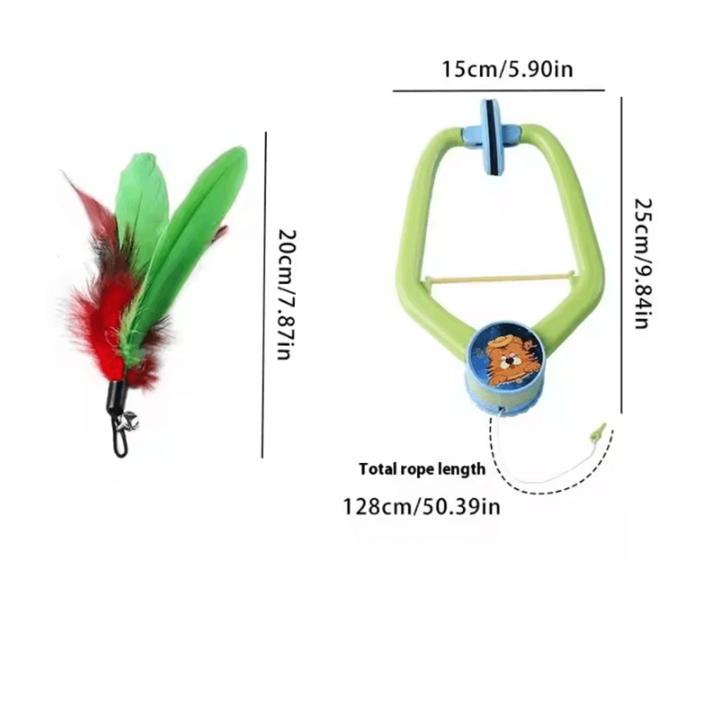 DoorHanging Feather Chase Cat Toy Interactive SelfPlay Teaser 3