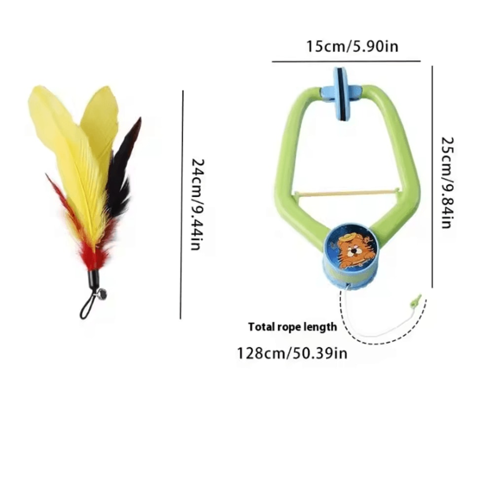DoorHanging Feather Chase Cat Toy Interactive SelfPlay Teaser 5