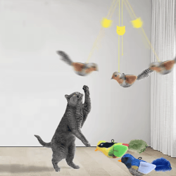 realistic bird catnip plush cat toy with feathers