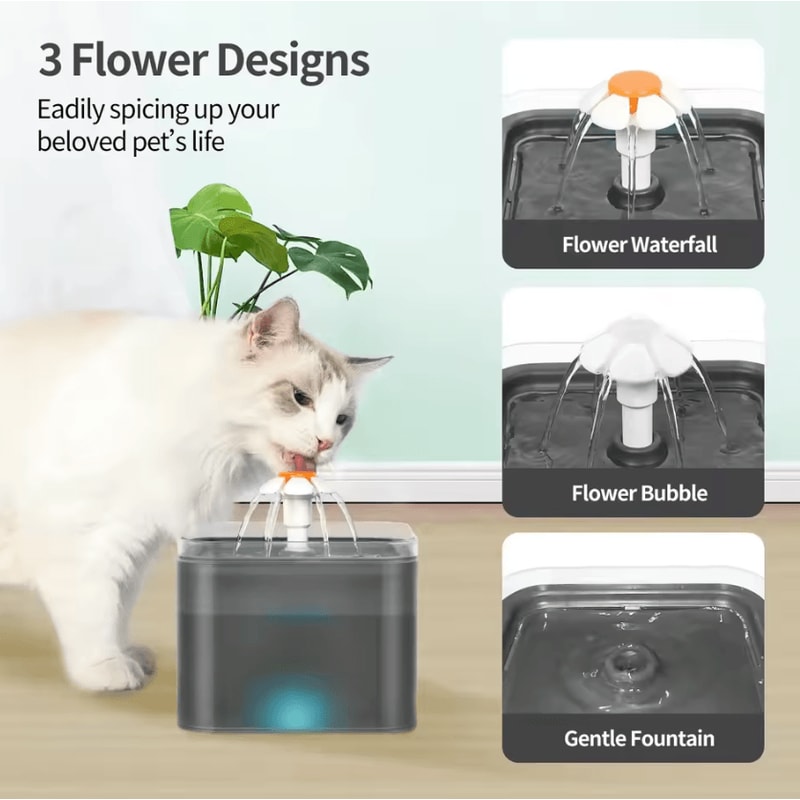 GlowFlow 2L Pet Water Fountain With LED Light 1
