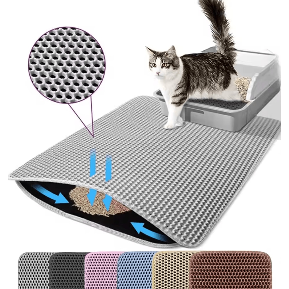 DoubleLayer Cat Litter Mat Waterproof Litter Trapping Floor Protector 3