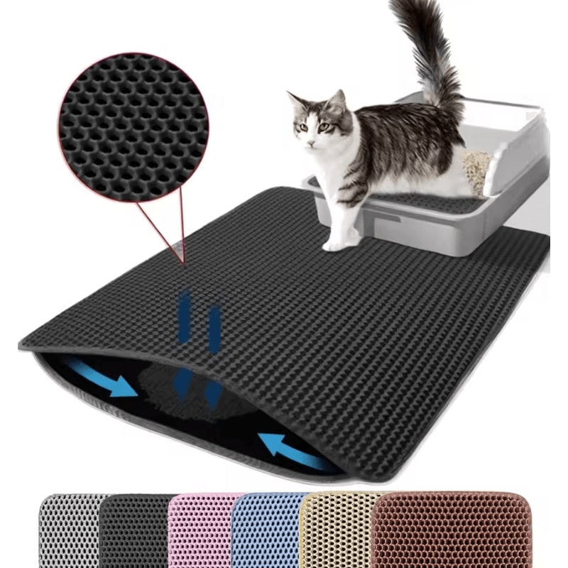 DoubleLayer Cat Litter Mat Waterproof Litter Trapping Floor Protector 4