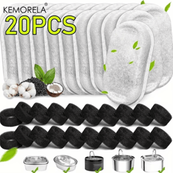 kemorela 20-pack activated carbon filters for pet water fountain