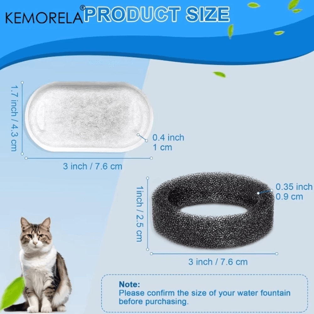 KEMORELA 20Pack Activated Carbon Filters For Pet Water Fountain 1