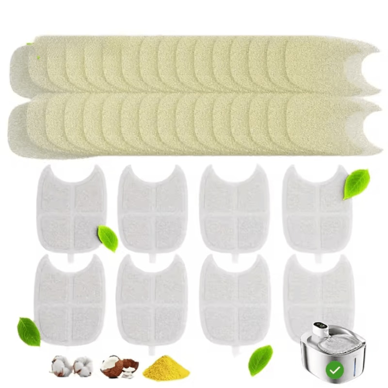 PureFlow 6Layer Replacement Filters For Stainless Steel Pet Water Fountains 0