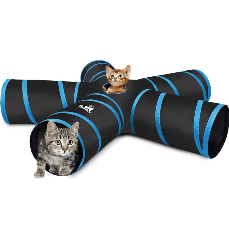 Pawaboo Collapsible Cat Tunnel Play Tent With Balls Bells 5