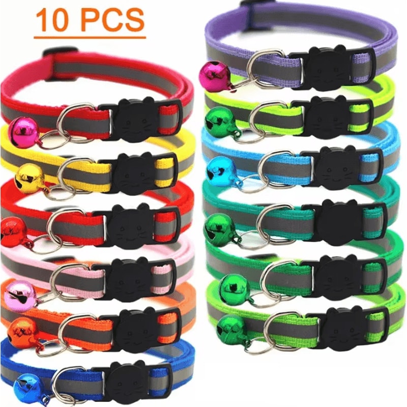 ColorPop Adjustable Cat Kitten Collar Set With Bell 0