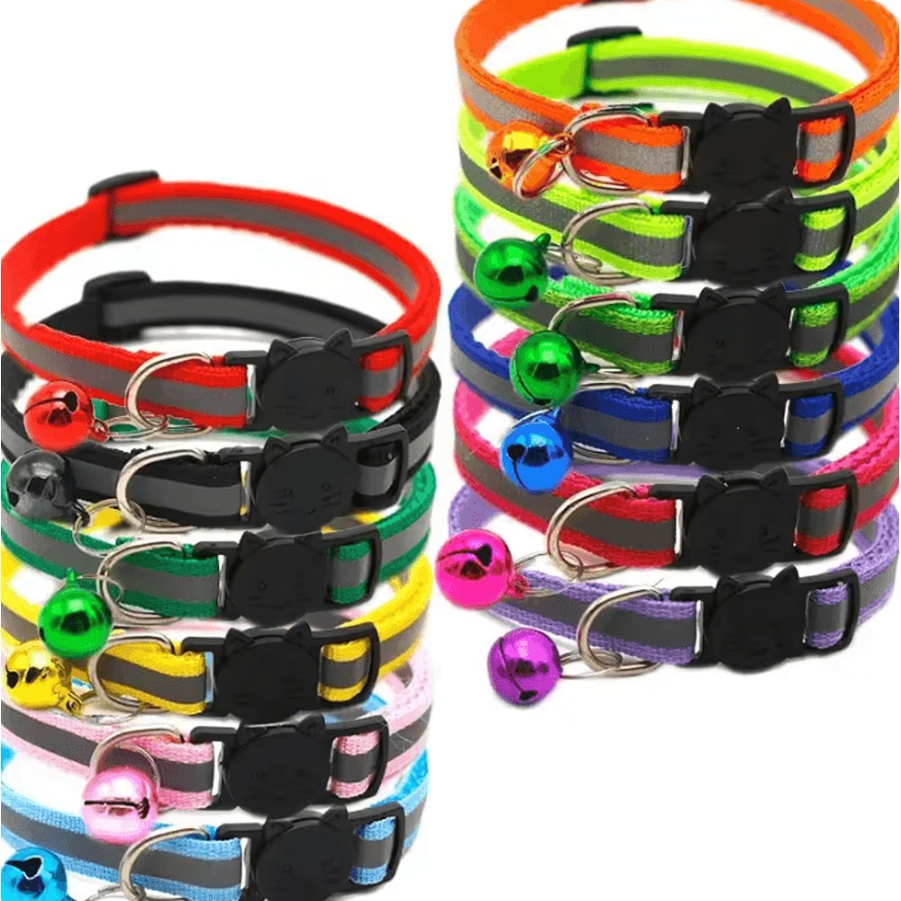 ColorPop Adjustable Cat Kitten Collar Set With Bell 3