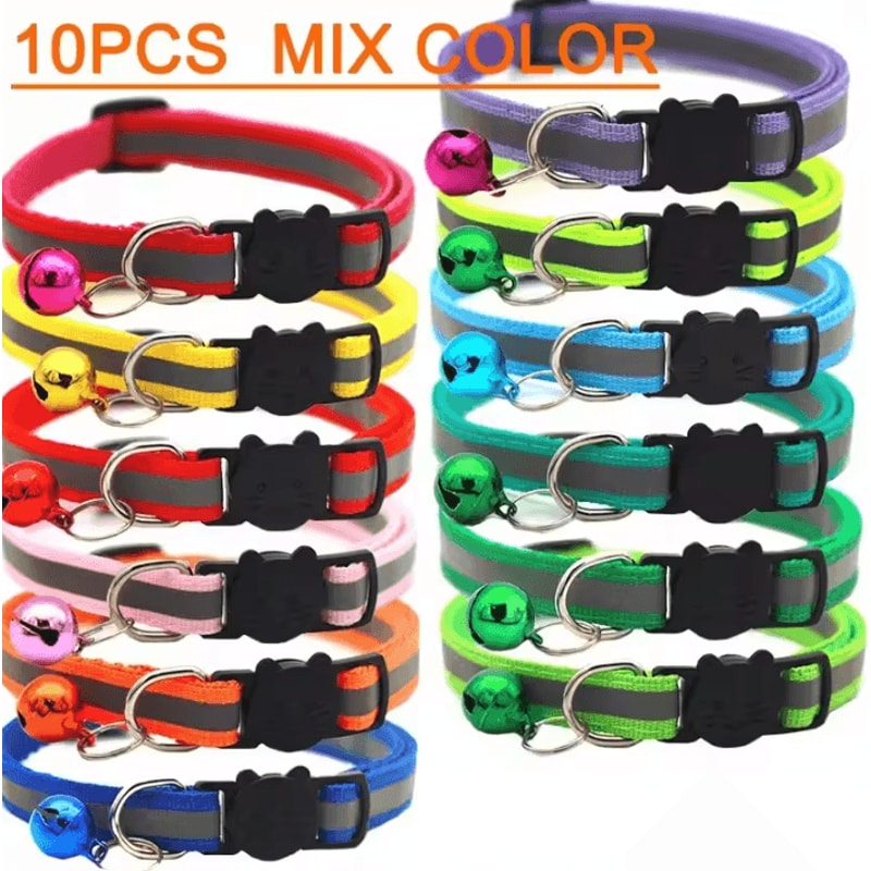 ColorPop Adjustable Cat Kitten Collar Set With Bell 5