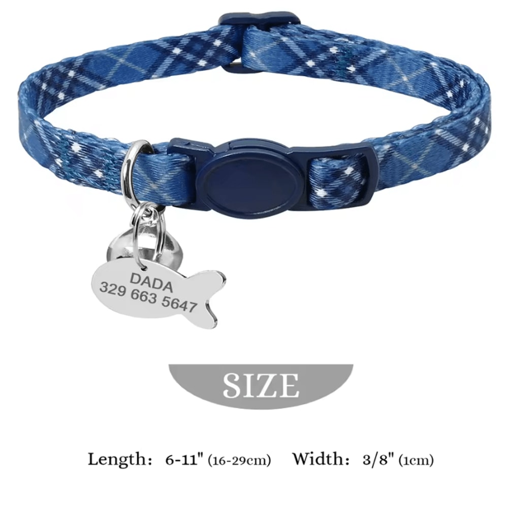 Personalized Engraved Nylon Pet Collar For Cats Small Dogs 3