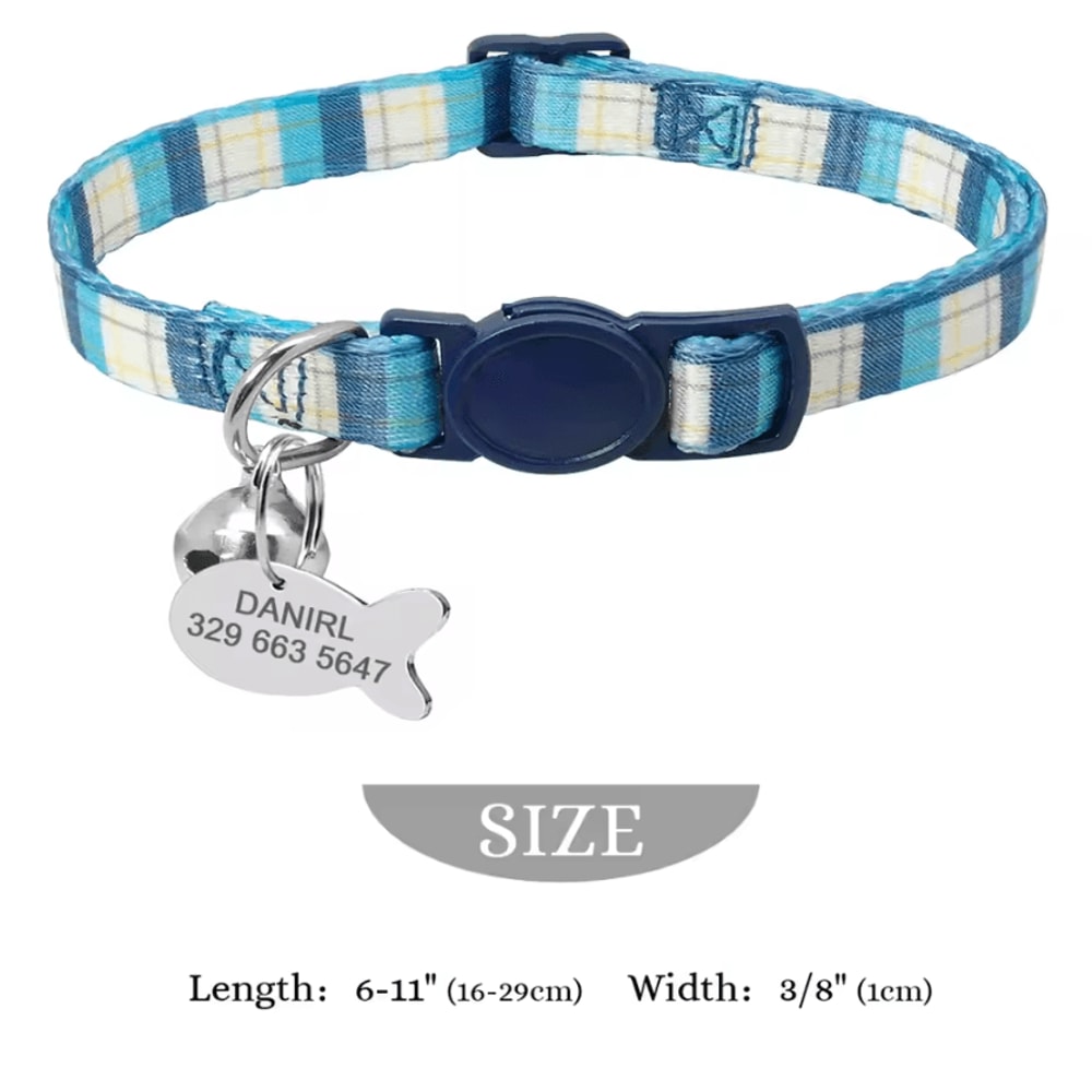 Personalized Engraved Nylon Pet Collar For Cats Small Dogs 5