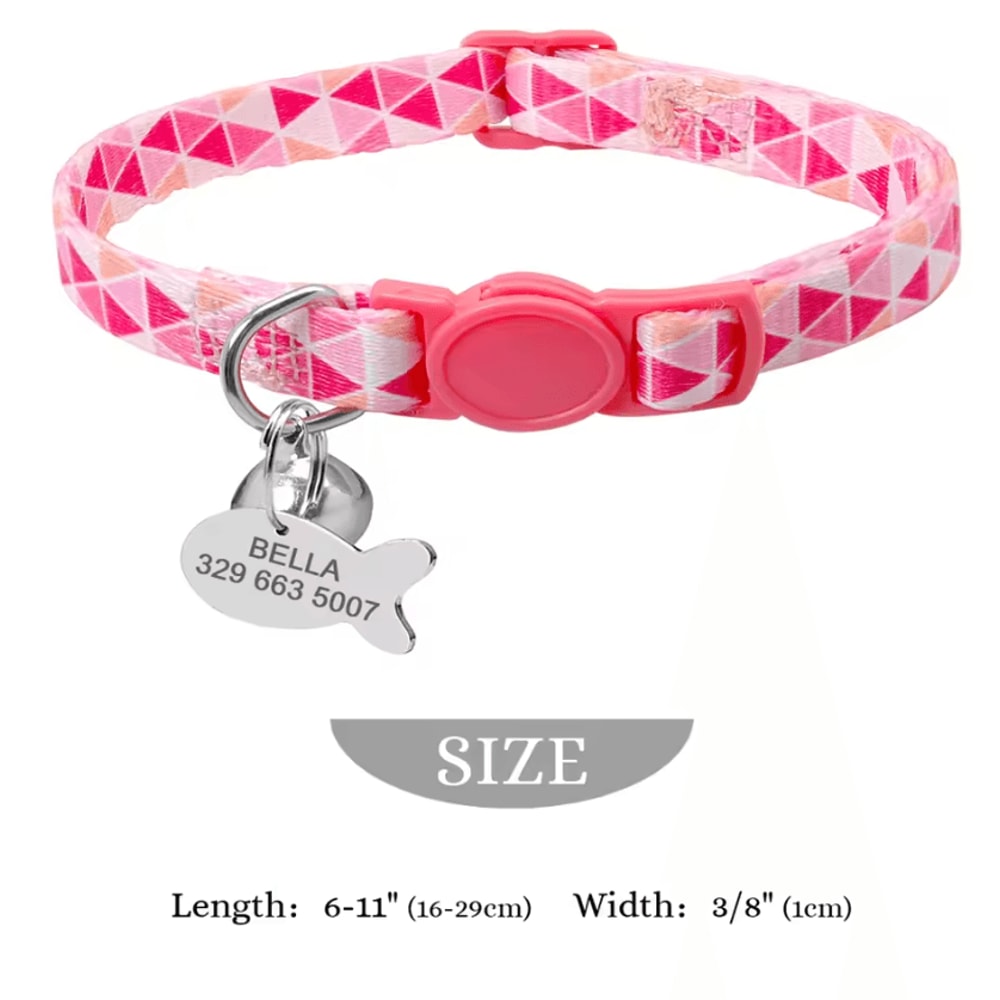 Personalized Engraved Nylon Pet Collar For Cats Small Dogs 7
