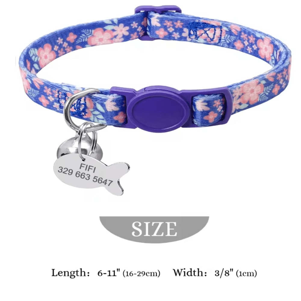 Personalized Engraved Nylon Pet Collar For Cats Small Dogs 8