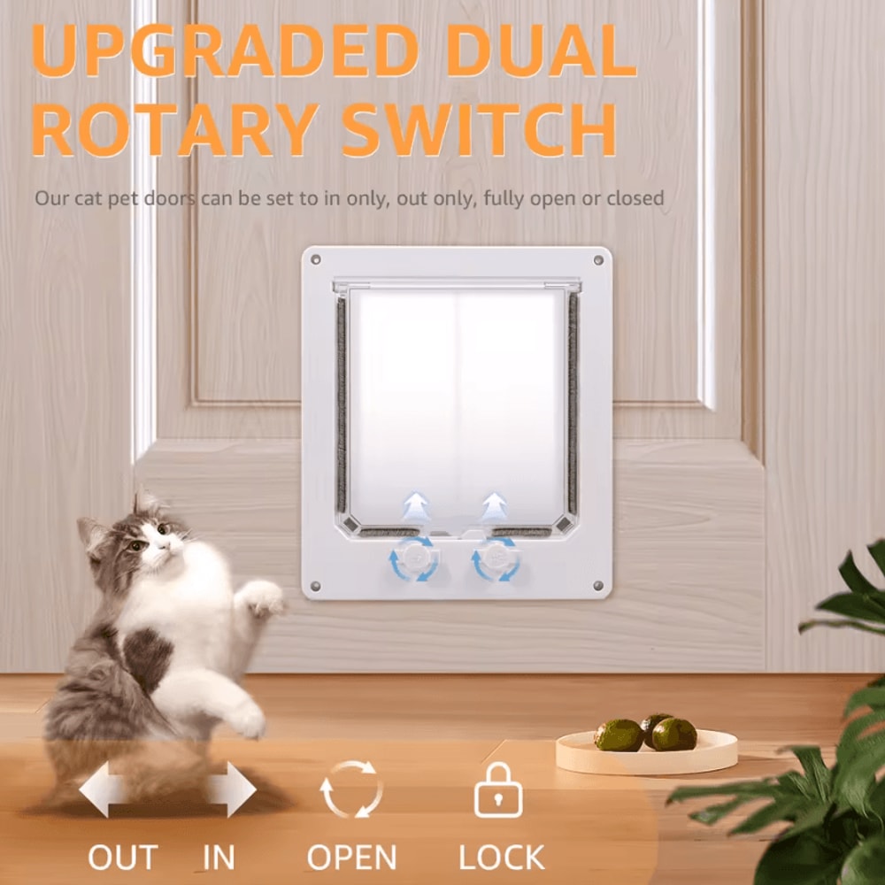4Way Locking Cat Door For Interior Doors 3