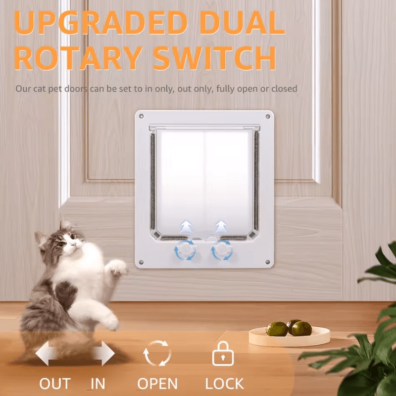 4Way Locking Cat Door For Interior Doors 3