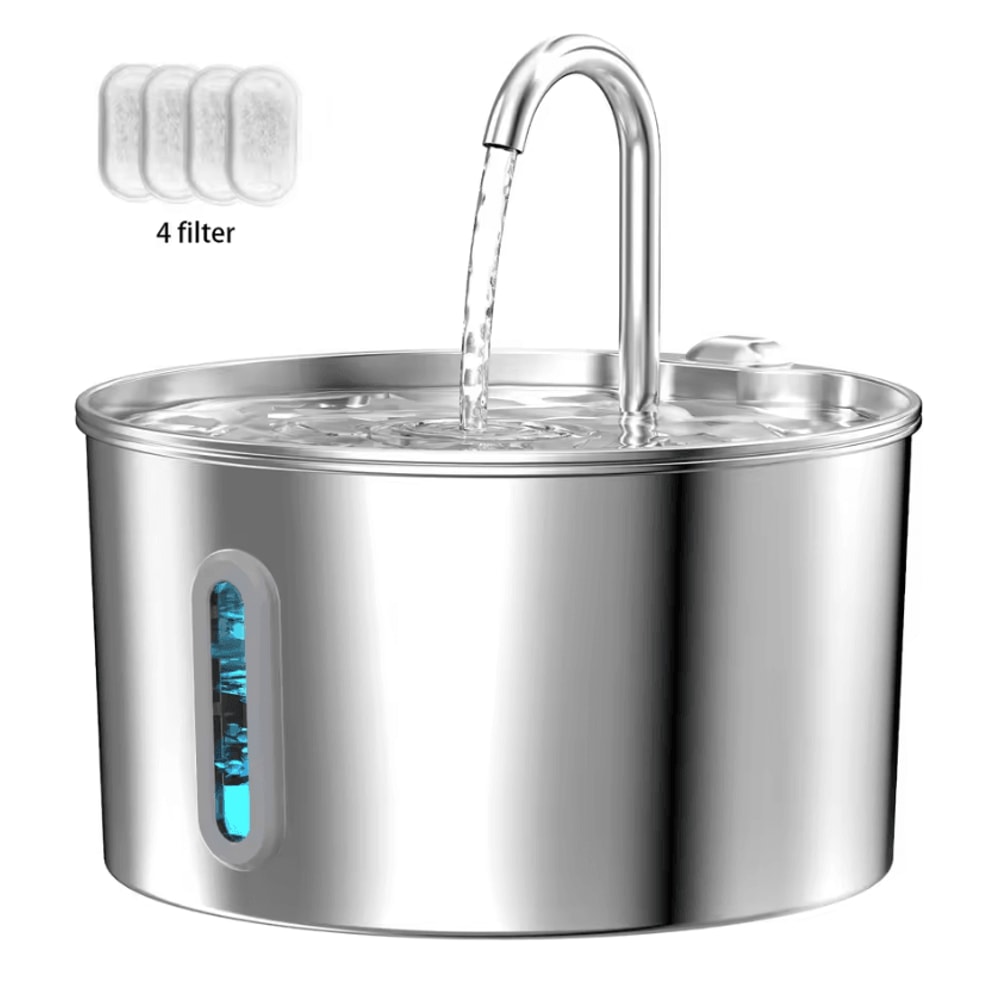 AquaFlow Stainless Steel Automatic Pet Water Fountain 22L 8