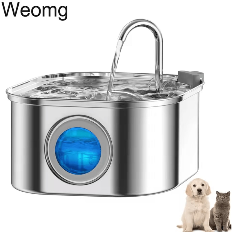 PureFlow 3L Stainless Steel Pet Water Fountain 0