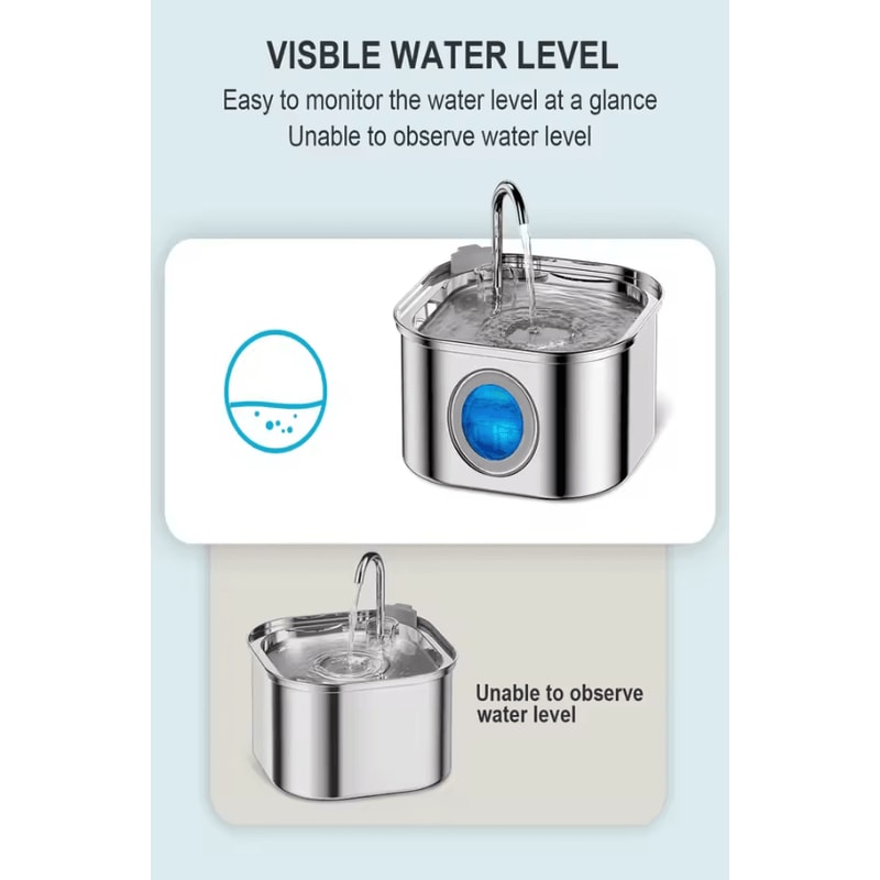 PureFlow 3L Stainless Steel Pet Water Fountain 1