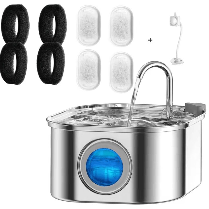 PureFlow 3L Stainless Steel Pet Water Fountain 5