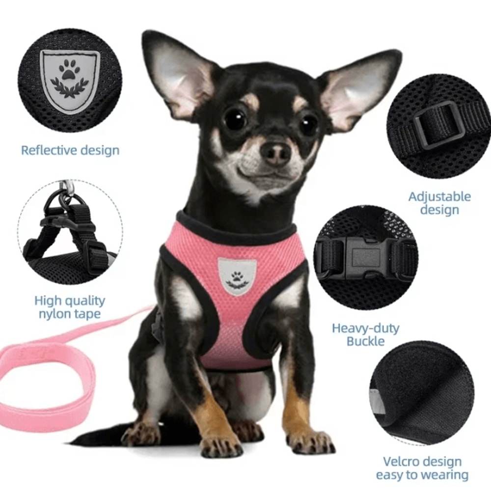 AirFit Breathable Mesh Pet Harness Leash Set 1