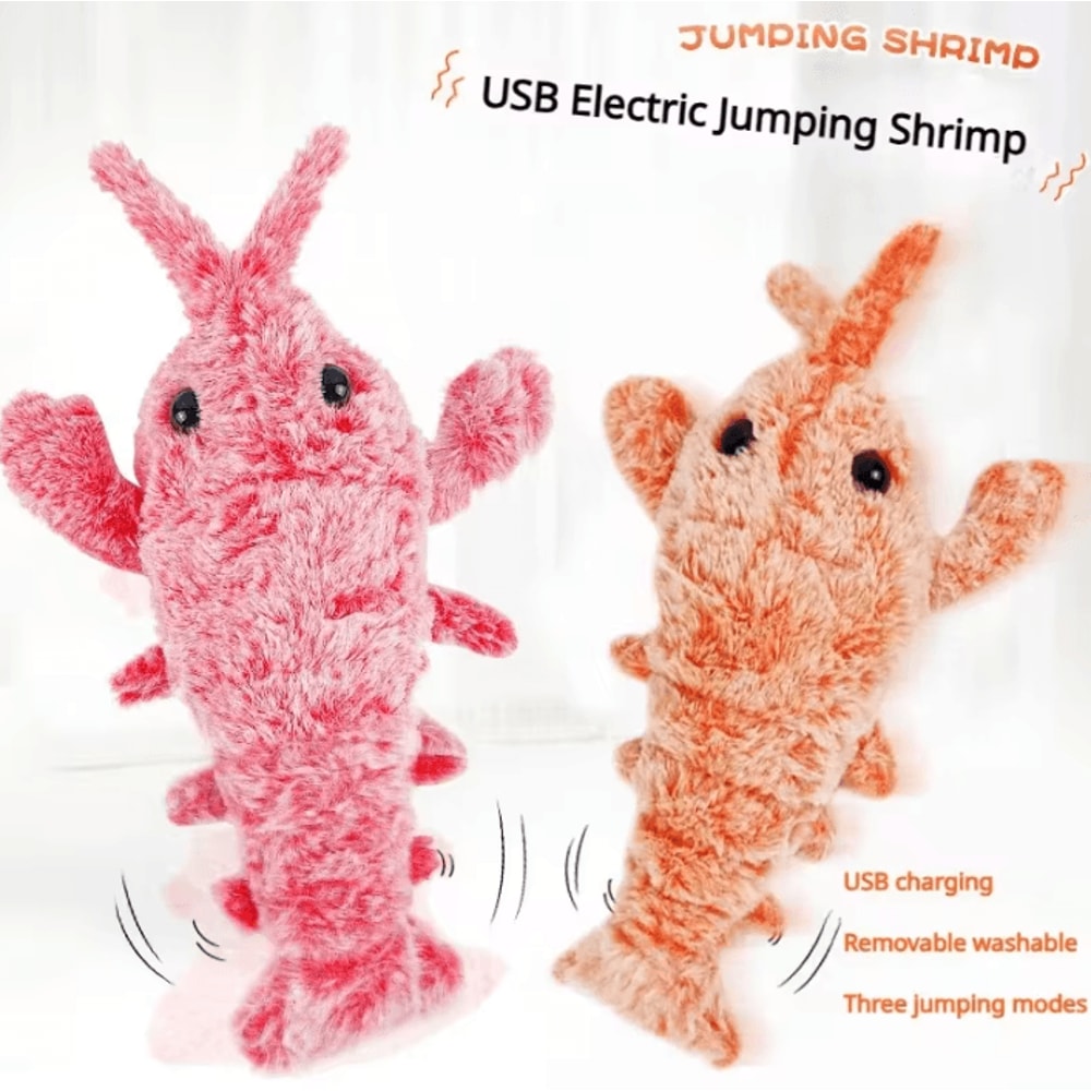 JumpingShrimp USB Rechargeable Interactive Pet Toy 0