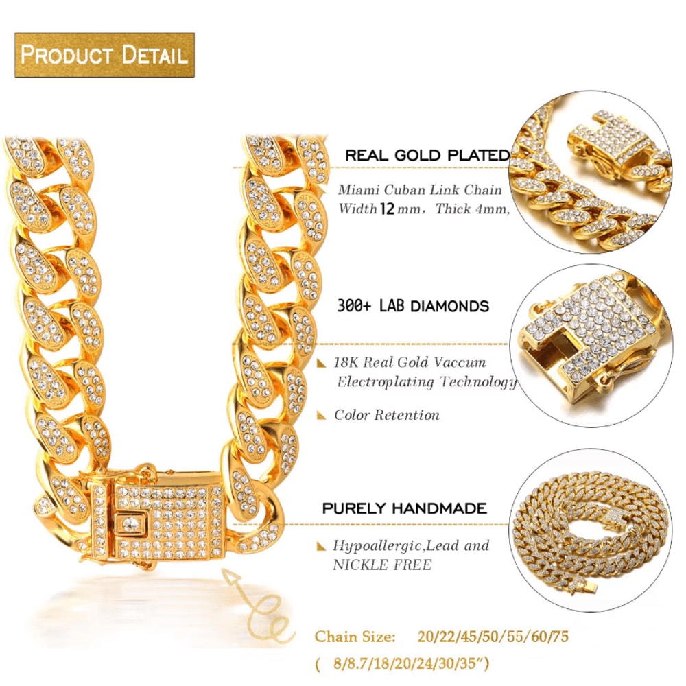 RoyalPaws Cuban Link Rhinestone Pet Necklace 2
