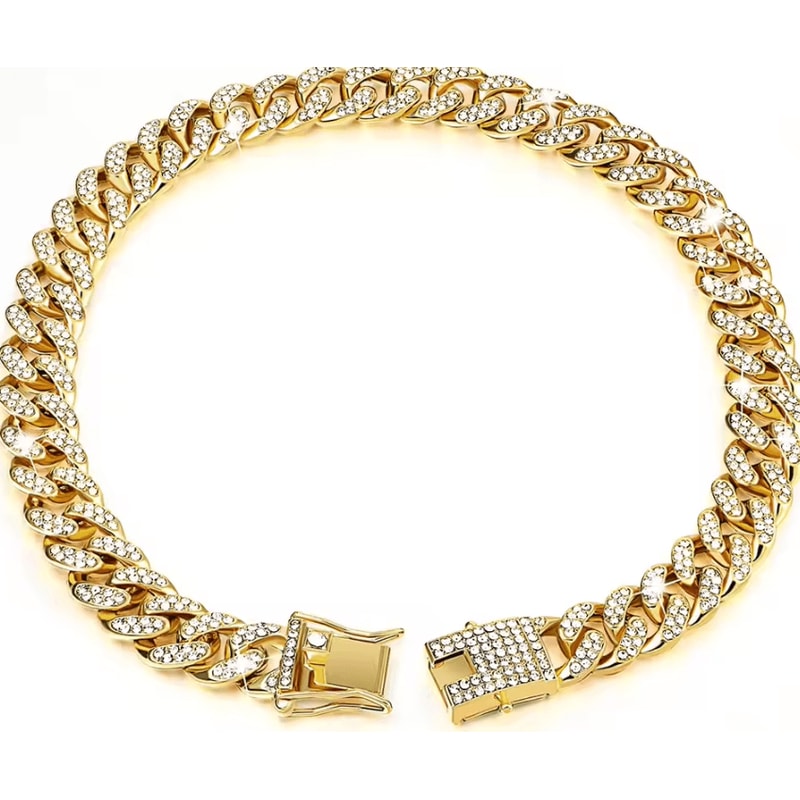 RoyalPaws Cuban Link Rhinestone Pet Necklace 4