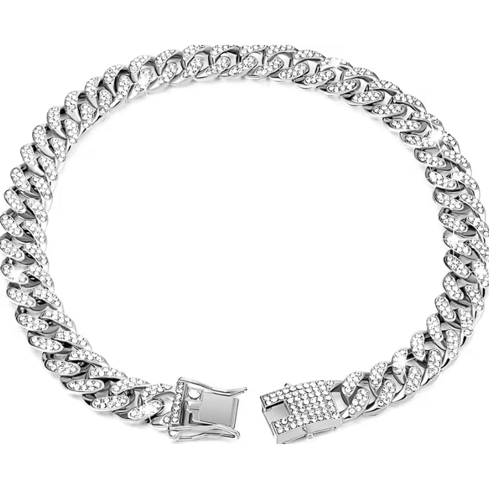 RoyalPaws Cuban Link Rhinestone Pet Necklace 5