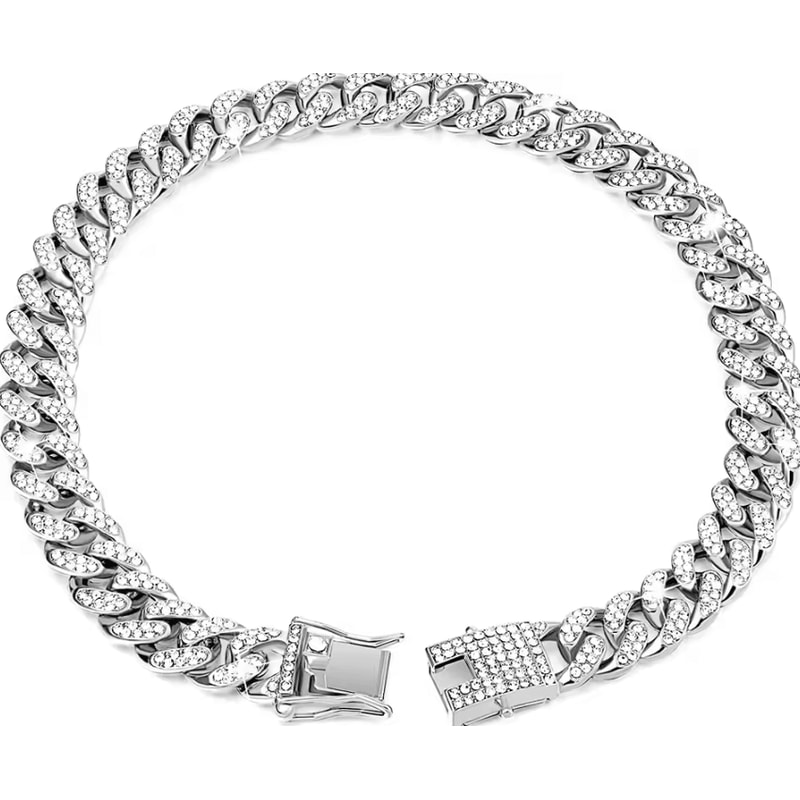 RoyalPaws Cuban Link Rhinestone Pet Necklace 5