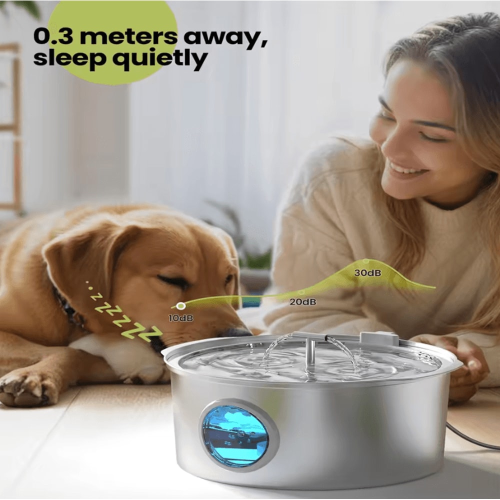 HydroMax 7L Stainless Steel Pet Water Fountain 3