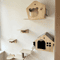Wall Mounted Wooden Cat Climbing Shelves With Sisal Scratching Post Hammock And Pedals 0