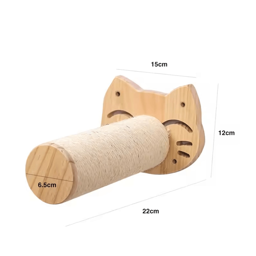 Wall Mounted Cat Climbing Shelves Wooden Cat Tree With Scratcher Rope Ladder And Sleeping Platform 4