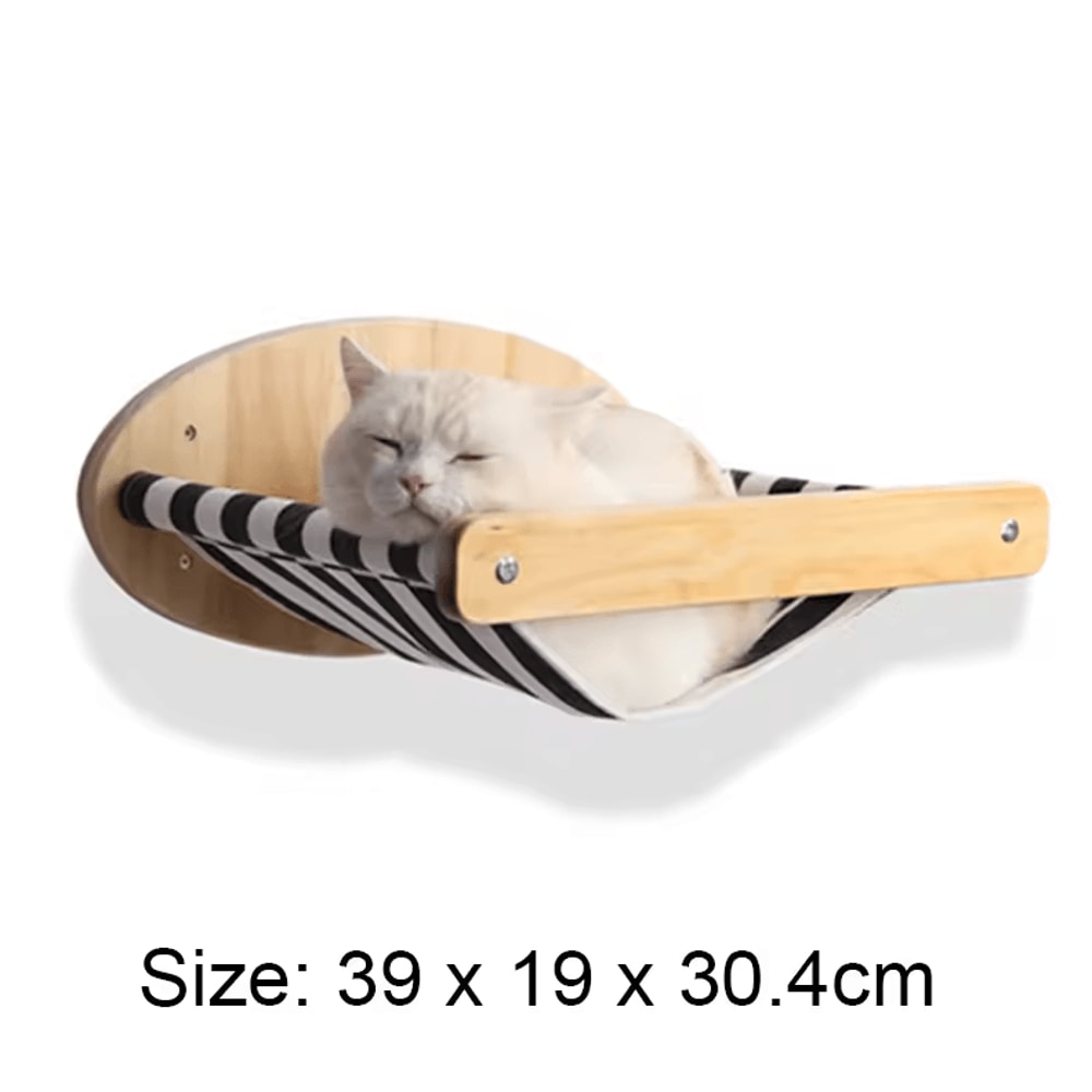 Wall Mounted Cat Climbing Shelves Wooden Cat Tree With Scratcher Rope Ladder And Sleeping Platform 11